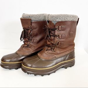Sorel Kananaskis II snow leather rubber insulated duck boots